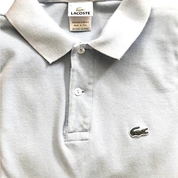 LaCoste Mens Cotton Polo SZ. 7/XXL Short Sleeve Lt. Blue Croc Logo - Picture 1 of 5